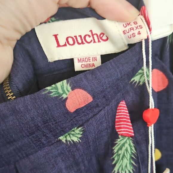 Louche London Tropical Pineapple A-Line Skirt NWT XS (Runs Small, 24” Waist) - Picture 7 of 11